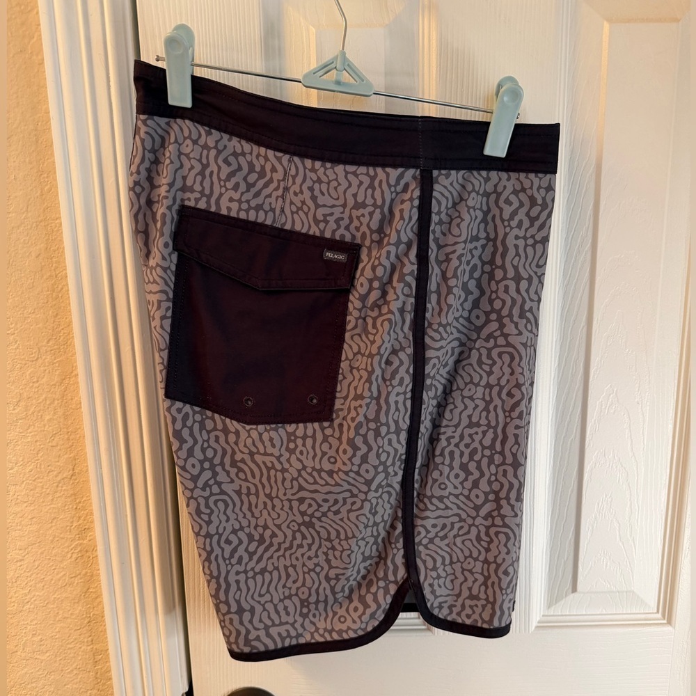 Pelagic Black and Gray High Performance Shorts